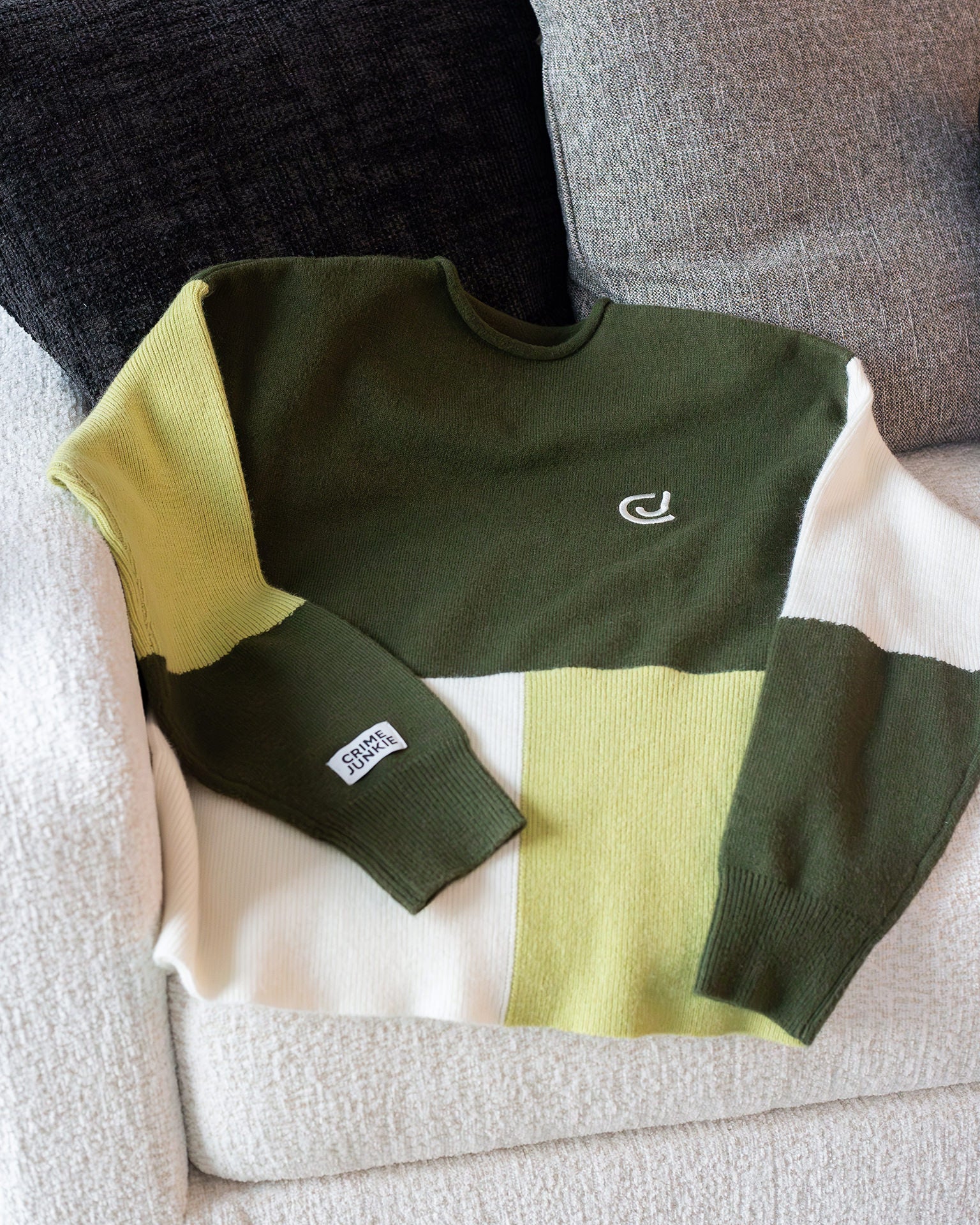 Green Color-block CJ Sweater