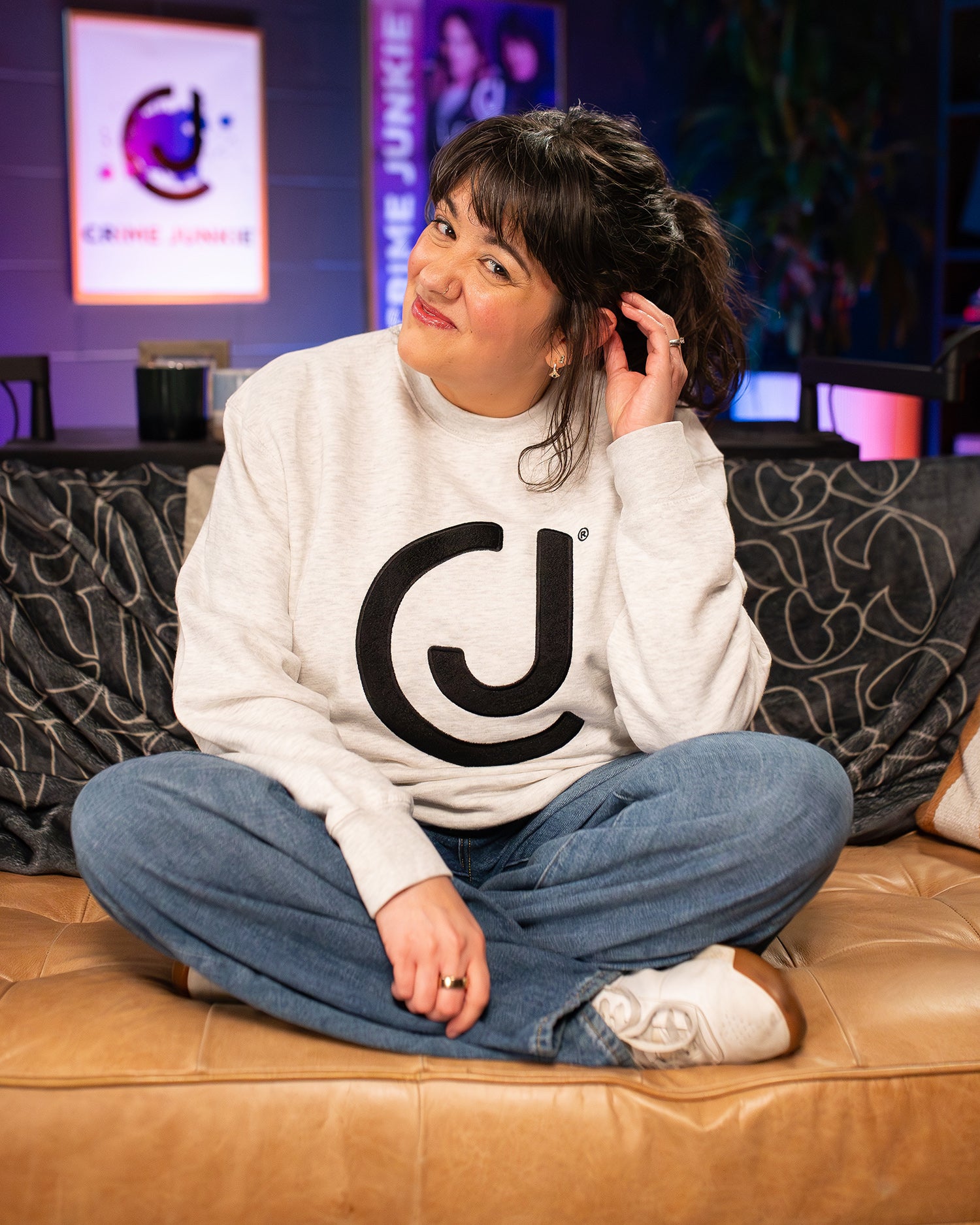 Crime Junkie Monogram Crewneck