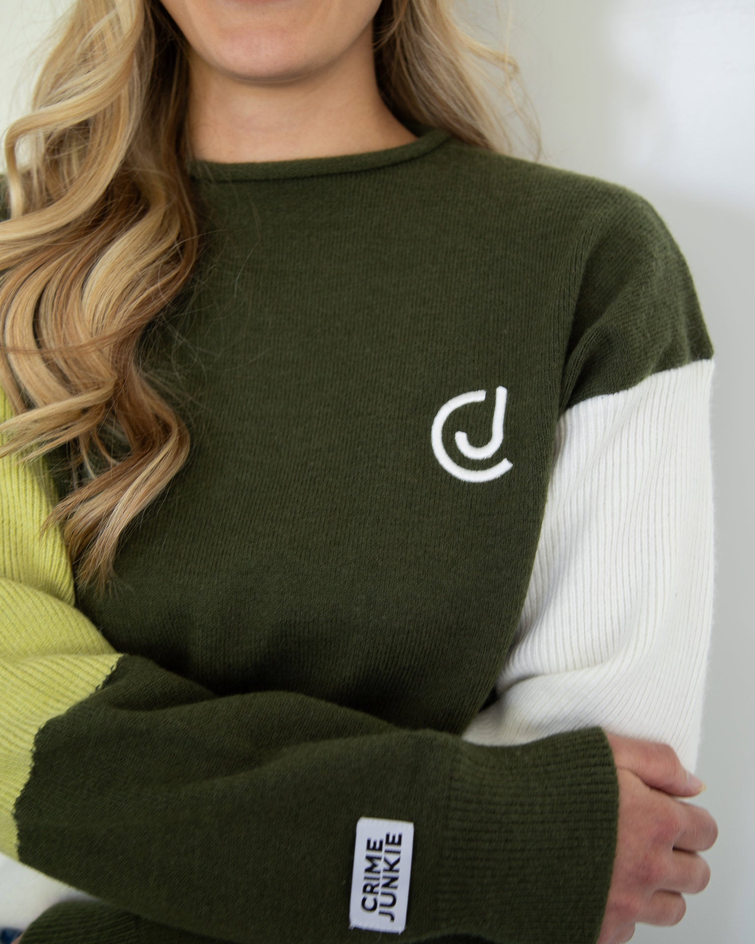 Green Color-block CJ Sweater