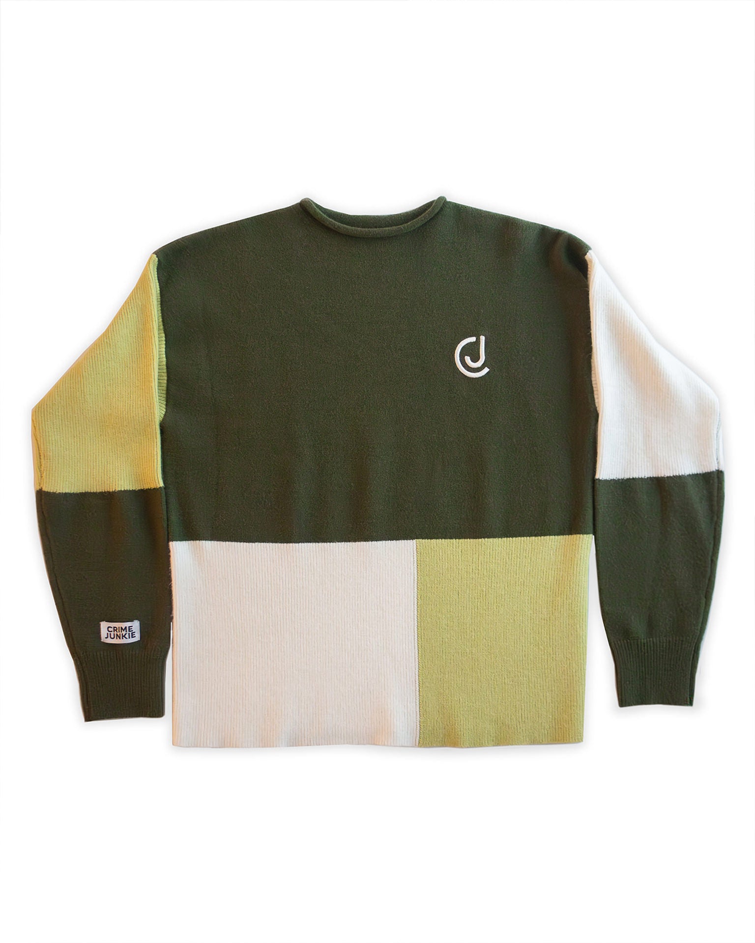 Green Color-block CJ Sweater